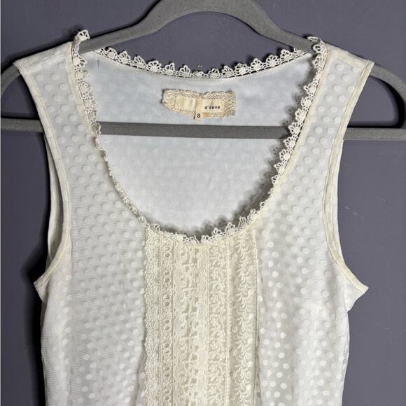 A’Reve White Sleeveless Drop Waist Ruffle Dress Size Small - Picture 2 of 6